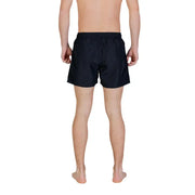 Schwarze ea7 Herren-Badeshorts aus Polyester mit Taschen, elegantem Design und elastischem Bund