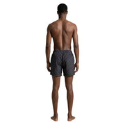 Ea7 Herren-Badehose, schwarz-dunkelgrau, aus Polyester mit Taschen und einem dezenten, aufwendigen Muster