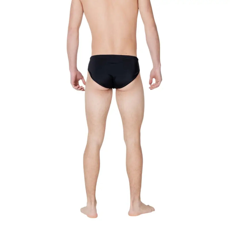 Ea7 men swimwear black swim trunks with a sleek form fitting design suitable for swimming and beachwear