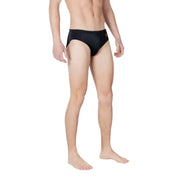 Ea7 men swimwear black swim trunks featuring small gold logo on the side designed for comfort and style