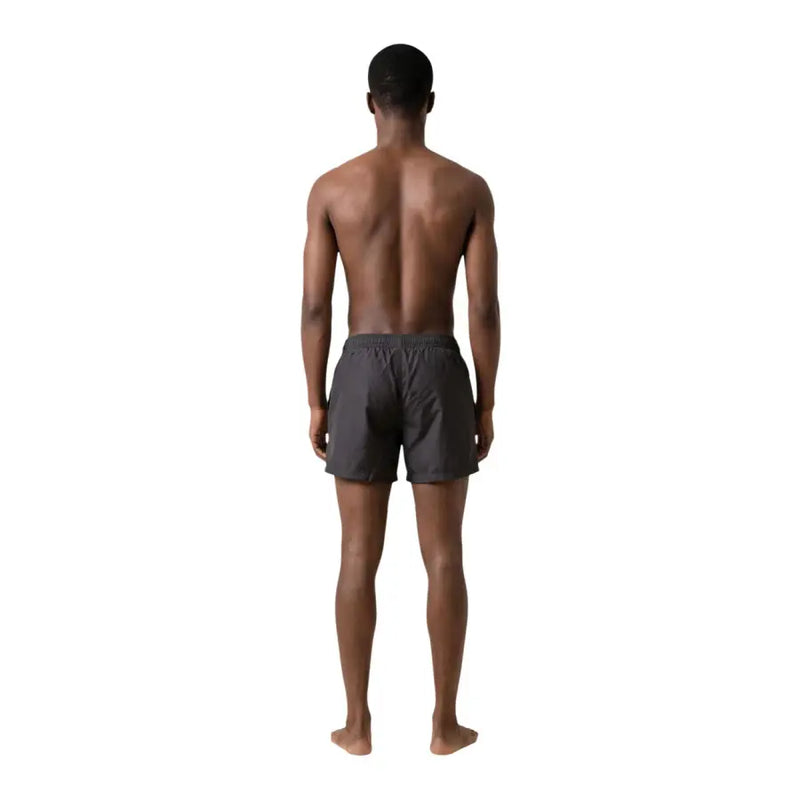 Ea7 men swimwear dark gray lightweight swim trunks with elastic waistband for comfortable water activities