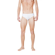 Ea7 men white briefs swimwear with subtle logo on waistband designed for comfortable swim use