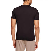 Ea7 men black short-sleeved crew neck t-shirt made of comfortable material for casual wear