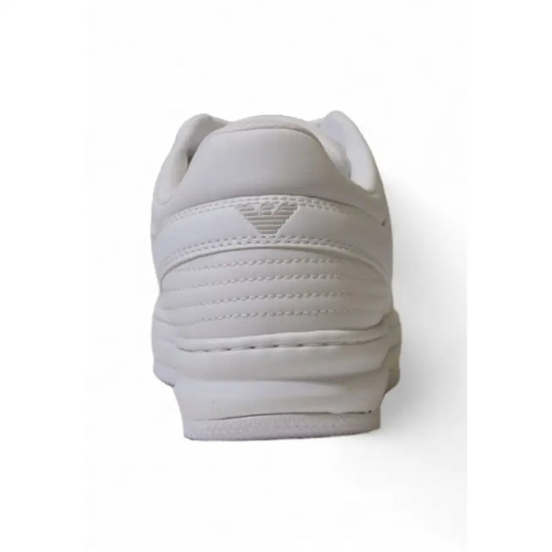 Ea7 Weiße Herren-Sneaker aus Leder mit Schnürsenkeln und Gummisohle, dezenten Ziernähten und minimalistischem Design