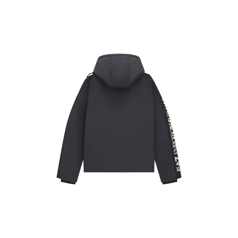 Ea7 Emporio Armani Steppjacke für Herren in Schwarz mit weißem Logo-Aufdruck am Ärmel, Vorderansicht