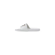 Ea7 women slip-on white rubber slide sandal with minimalist design and subtle branding for spring summer use