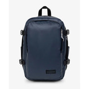 Eastpak men black rucksack in dark navy blue polyamide with black straps and zippers, size 40x25x20