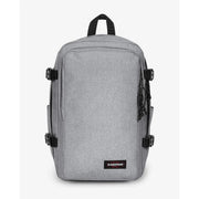 Eastpak men black rucksack in gray heathered polyamide with black straps and buckles size 40x25x20 cm