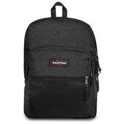 Black glittery eastpak men rucksack with mesh front pocket and zipper pulls made of polyester 42x32x25.5 cm