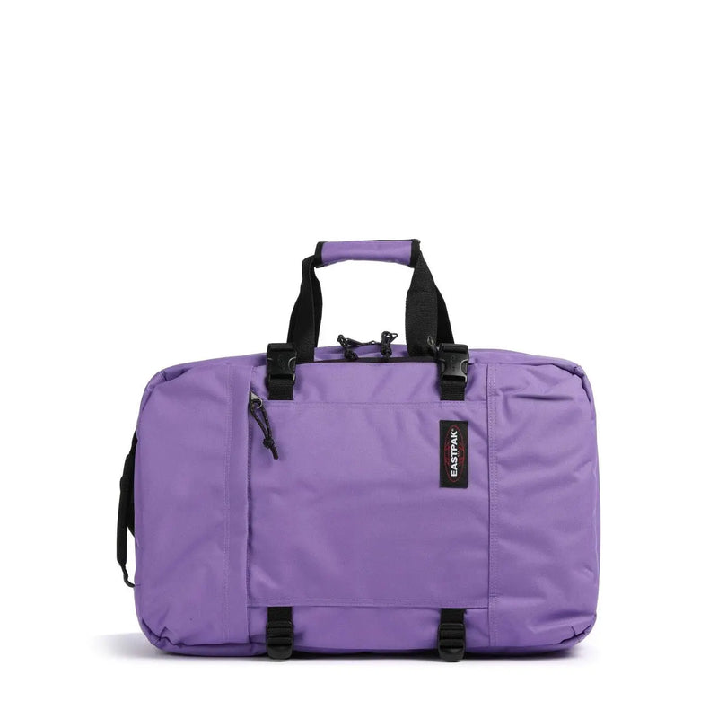 Eastpak men purple polyester duffel bag with black straps and buckles ideal for travel and gym use