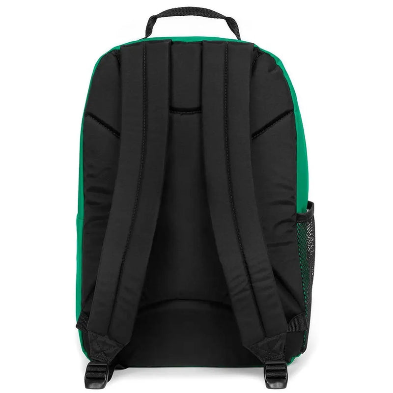 Black and green Eastpak men rucksack with padded shoulder straps mesh side pocket polyamide zip pocket 29x44x28