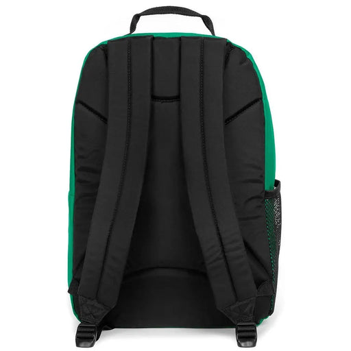 Black and green Eastpak men rucksack with padded shoulder straps mesh side pocket polyamide zip pocket 29x44x28