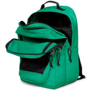 Eastpak men rucksack green polyamide with vibrant green color black zippers and mesh lining visible from the back side