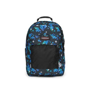 Eastpak Herrenrucksack, grün, Polyamid, dunkelblauer Rucksack mit Blumenmuster, schwarzer Netztasche und Eastpak-Logoaufnäher