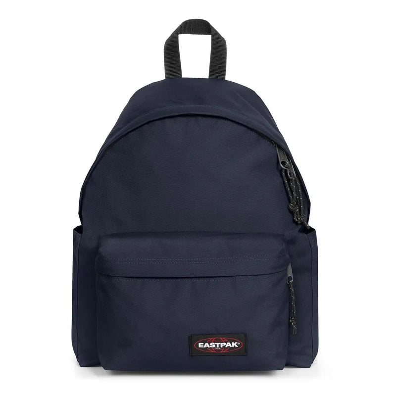 Eastpak men rucksack in navy blue polyamide with black zippers and matching top handle measuring 40x30x18 cm