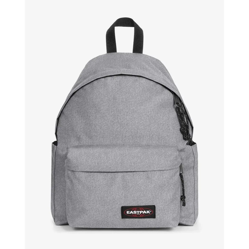 Eastpak men rucksack green polyamide with gray heathered backpack front black zippers and top handle 40x30x18 cm