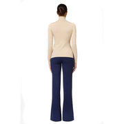 Elisabetta Franchi women knitwear beige turtleneck with long sleeves and sleek form-fitting silhouette