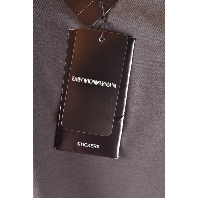 Black emporio armani tag for stickers on the back side of emporio armani men grey cotton t shirt