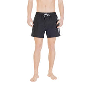 Men’s black swim trunks with white drawstring from Emporio Armani White Mens Swim Briefs collection