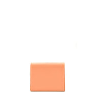 Emporio Armani women leather wallet coral with minimalist peach-colored leather and precise stitching along edges