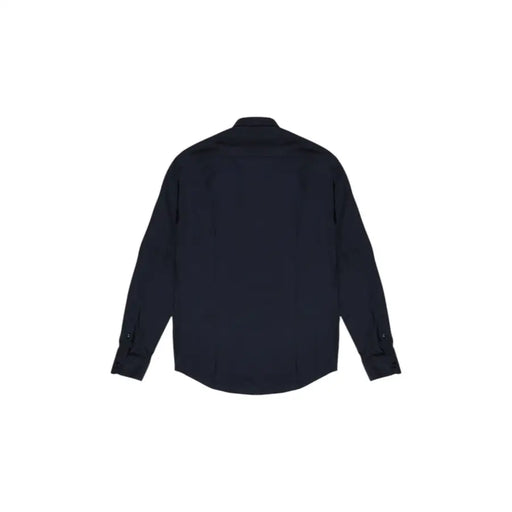 Fashion Brand men shirt a sleek dark navy blue long-sleeved button-up shirt with classic collar and finished cuffs