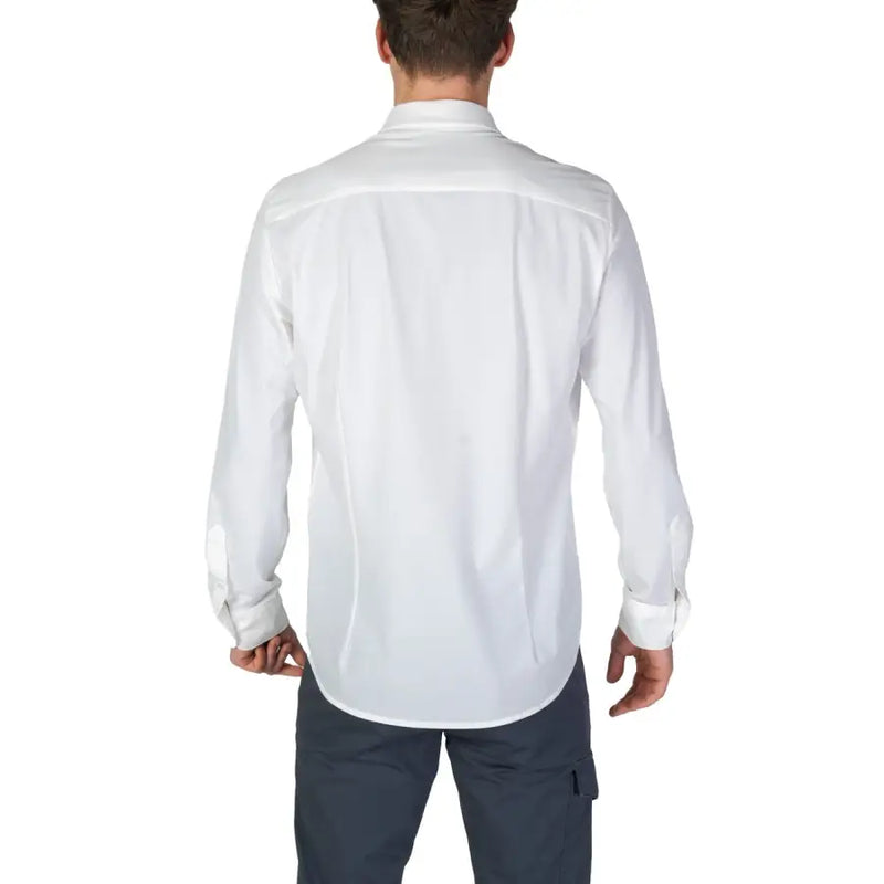 Fashion Brand men shirt white long-sleeved dress shirt with classic collar and neatly folded cuffs