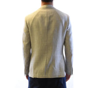 Fay men blazer light beige with subtle checkered pattern crafted from textured cotton linen fabric