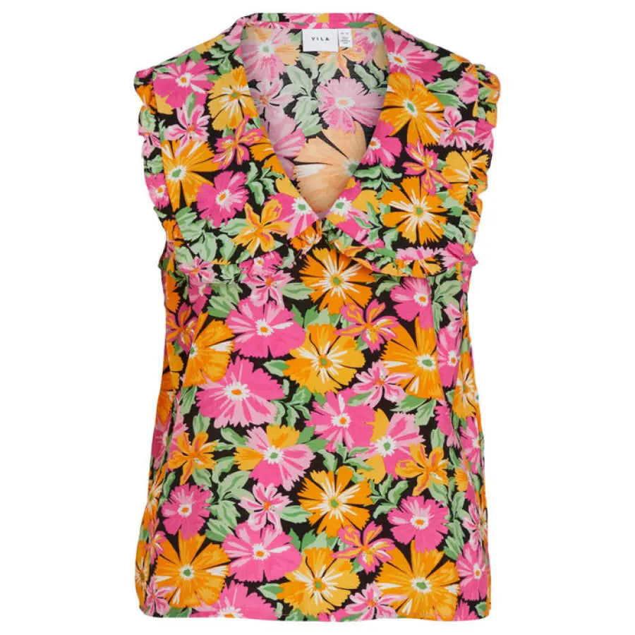 Floral V neckline blouse - Vila Clothes Women Blouse - Urban fashion essential