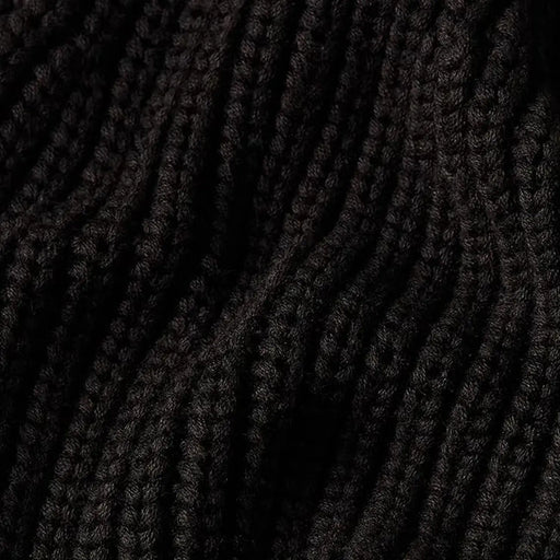 Schwarze, gerippte G-Star-Strickmütze für Herren mit ineinandergreifendem Strickmuster, Vorderansicht