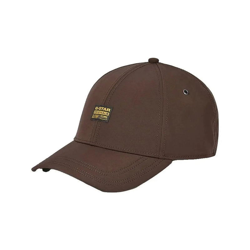 G-Star cap for men in brown with structured crown and stitched detailing, front view