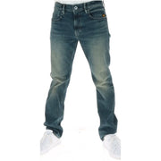 Jean G Star D23692 pour homme, en denim brut délavé à l'aspect usé et cinq poches (vue de face)