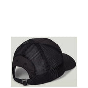 Black mesh G-star men cap with solid black brim and adjustable strap made of printed polyester accessory