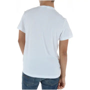 G-star men t-shirt white round neck 100 percent cotton short sleeve with a simple crew neck design