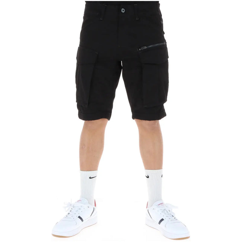 G-Star Shorts D26214 für Herren in Schwarz mit mehreren Cargotaschen und seitlichem Reißverschluss, Vorderansicht