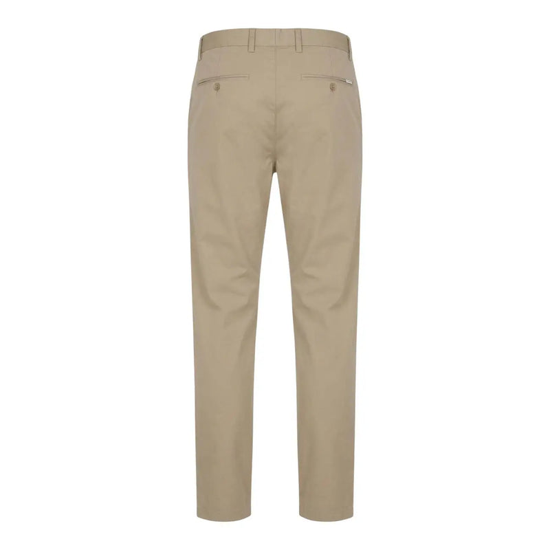 Gant men trousers khaki straight-leg chino with classic fit and subtle stitching details in cotton fabric