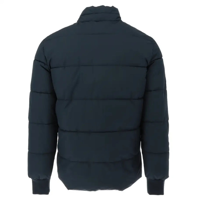 Gaudì men’s blue dark navy puffer jacket with quilted design ribbed cuffs zip and pockets