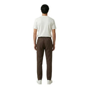 Gianni lupo Pantalon homme marron en lyocell avec lacets, coupe décontractée et taille élastiquée.