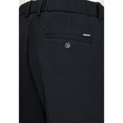 Schwarzer, maßgeschneiderter Gianni Lupo Herren-Freizeithose aus Polyester mit elegantem, strukturiertem Design und dezenter Textur