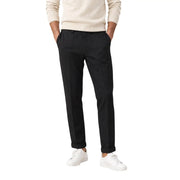 Schwarze, schmal geschnittene Herrenhose mit umgeschlagenen Säumen aus Polyester von Gianni Lupo Freizeitkleidung