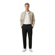 Beige Gianni Lupo men shirt designed as a utility jacket with button closures and flap pockets