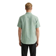 Gianni Lupo men shirt light green short-sleeved button-up with classic collar and subtle texture