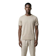 T-shirt beige à manches courtes et col rond t-shirt fabriqué en tissu de coton doux à partir de Gianni Lupo hommes t-shirt collection