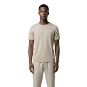 Beige short-sleeved crew neck t-shirt made of soft cotton fabric from Gianni Lupo men t-shirt collection