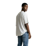 Gianni Lupo men t shirt white oversized crew neck 100 percent cotton with subtle black side seam detail