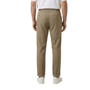 Gianni Lupo Herrenhose in Khaki, schmale Passform mit elastischem Bund und umgeschlagenen Beinabschlüssen für bequemen Freizeitlook