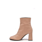 Giuseppe Zanotti beige leather ankle boots with textured upper and block heel