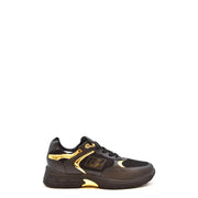Giuseppe Zanotti black nylon leather sneakers for men featuring a sleek modern design with gold metallic accents