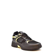 Giuseppe Zanotti black nylon leather sneakers for men with gold accents mesh panels synthetic leather overlays and chunky sole