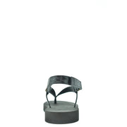 Schwarze Herren-Ledersandalen von Giuseppe Zanotti mit Zehenstegdesign aus Krokodilleder und klobiger Plateausohle