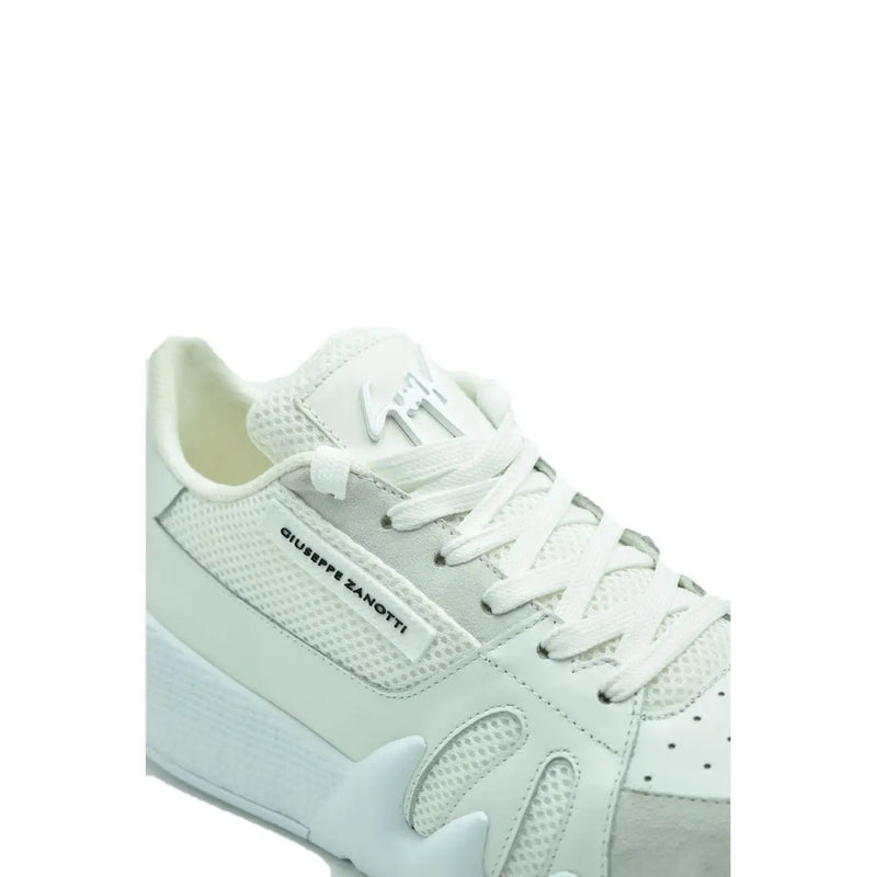 Weiße Herren-Sneaker von Giuseppe Zanotti aus Leder mit Mesh- und Lederdetails für stilvolle Freizeitkleidung